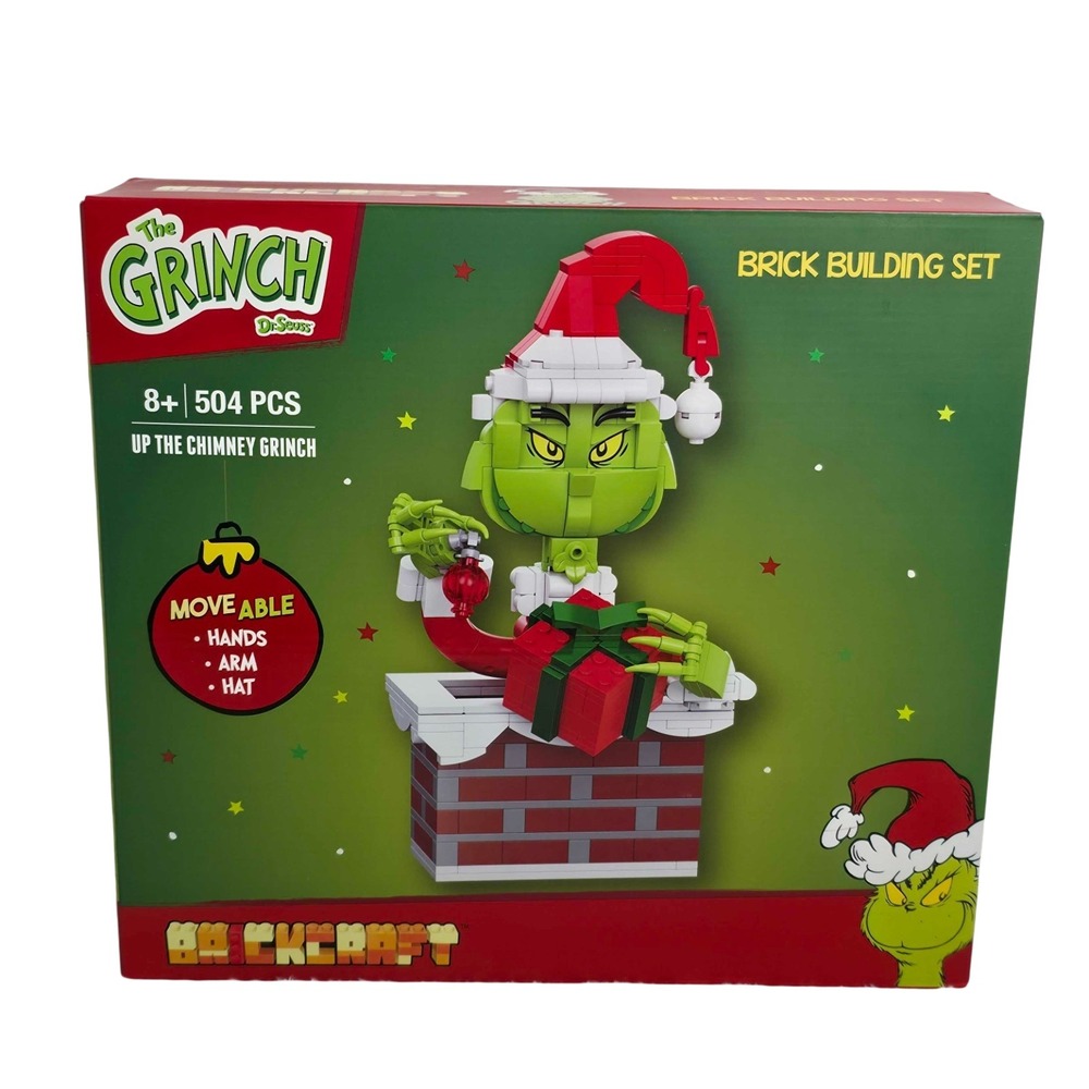 Dr Seuss The Grinch Up The Chimney 504 pc Brick Building Toy Set Brickcraft XMAS
